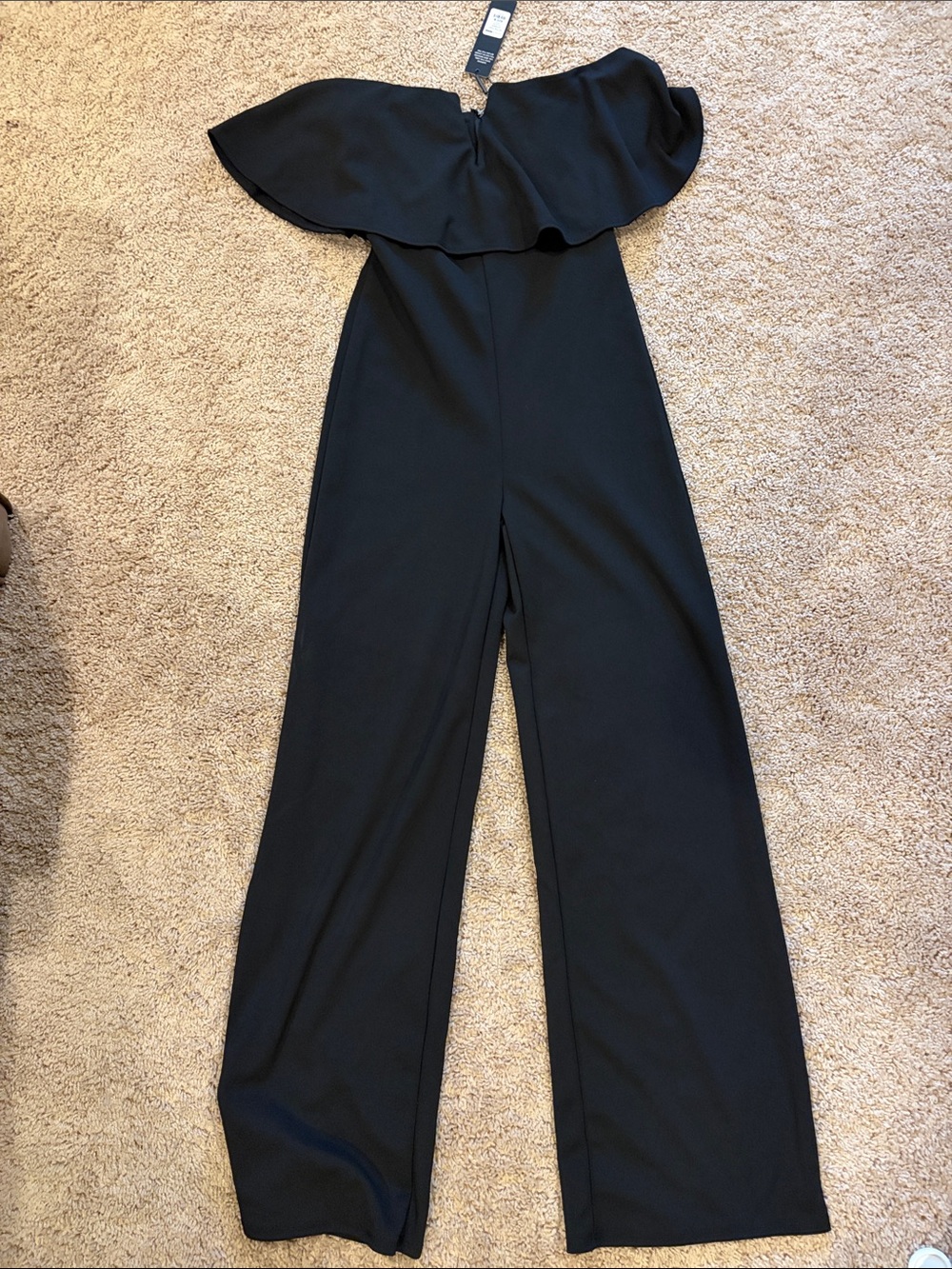 Fashion Nova strapless Black Wide-Leg Jumpsuit
